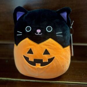 8’’ Autumn Squishmallow Autumn Black Cat Pumpkin Halloween w/Tag Jack-O’-Lantern
